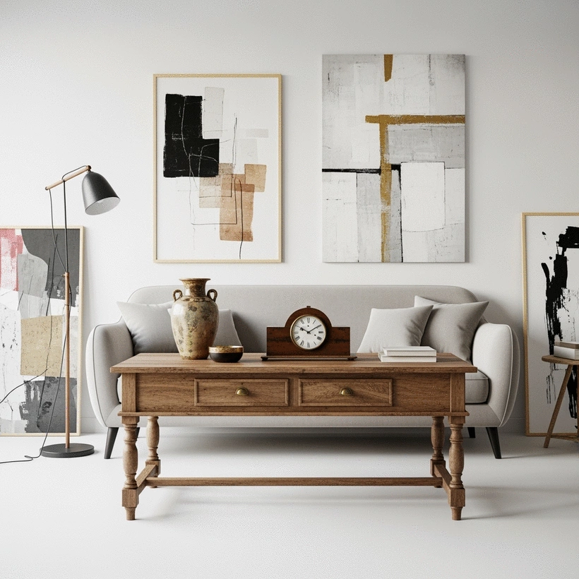 blending vintage and contemporary decor with antique pieces